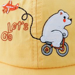 Babyhug Free Size Baseball Cap with Horn Design - Yellow-20