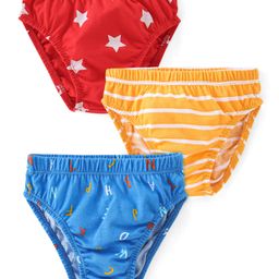 Babyhug 100% Cotton Briefs Stars & Stripes Print Pack of 3 - Multicolour-picture-20
