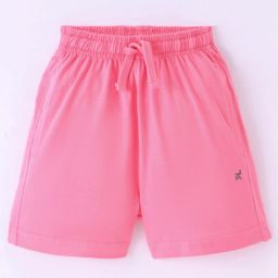 Doreme Single Jersey Knit Shorts With Logo Print - Neon Pink-image-12