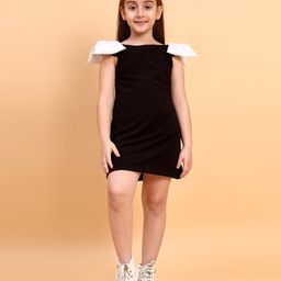 Little Marine Sleeveless Bow Detailed A Line Dress - Black-image-102