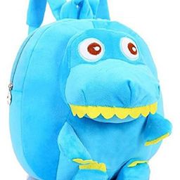 Frantic Premium Quality Soft design Full Body Sky Blue Dinosure Bag for Kids Height 13.9 cm-image-99