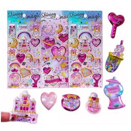 Bunie Cute Kawaii Glitter Stickers Set  Pack of 3 Sheets Multicolor-picture-23