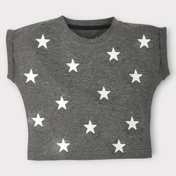 Kiwi Cotton Star Printed Crop Top - Grey-image-59