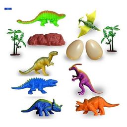 New Pinch Realistic Dinosaur Toy Set of 7 Pcs - Dinosaurs Animals Figures Toys Set with Tree and Eggs for Kids/Boys - Multicolor-3