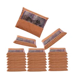 JD FRESH 24 Pcs Non-Woven Saree Covers with Zip - Orange-picture-30