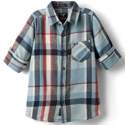 Noddy Full Sleeves Checked Shirt - Light Blue-picture-35