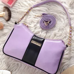VISMIINTREND Women's Shoulder Bag Premium Pu Vegan Leather Stylish Side Hobo Purse Evening Party Handbag Birthday Anniversary Gift - Lavender-picture-33