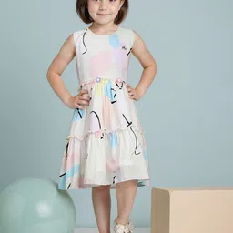 PINK MERMAID Girls Printed Fit & Flare Dress-picture-11