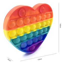 Toyshine Heart Shape Pop Bubble Stress Relieving Silicone Pop It Fidget Toy - Multicolour image 3