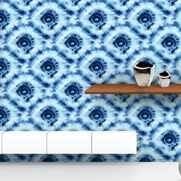 ArtzFolio Printed UV-Resistant Anti-Bacterial Shibori Indigo BatikPeel & Stick Wallpaper-image-82