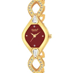Ajanta Quartz Women Brass Dial & Bracelet Style Straps Analogue Watch AWC051PMSL -02-11