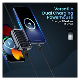 Portronics POR-2173 Zapcell 10K Advanced 10000 mAh Smallest Power Bank with 22.5W Max Output LED Indicator Mach USB A Output Type C PD Output Type C Input Credit Card Size Power Bank-Black image 4