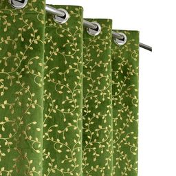 Myntra Elegant Homes Green Velvet Door Curtain-picture-3
