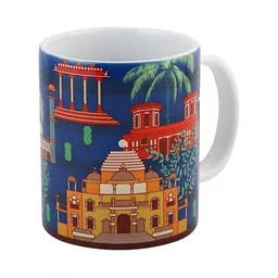 PENTADECO Blue & Red Printed Ceramic Glossy Mugs Set of Cups and Mugs image 3