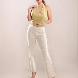 Zink London Women Solid Halter Neck Cotton Top-image-67