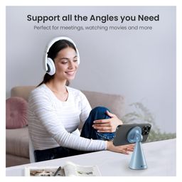 Portronics POR-2928 Mogun 5 Compatible with Magsafe only, Magnetic Universal Phone Holder, Ideal for Desks, 360 Rotation & 180 Pivot, Sturdy Build Material, Strong Magnetism (Blue) image 5