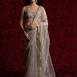 Anouk Embellished Embroidered Organza Saree-image-81