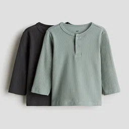 H&M 2-Pack Ribbed Jersey Tops-29