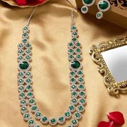 AMI Silver-Plated Austrian Diamonds Studded Jewellery Set-25