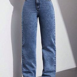DressBerry Women Comfort Straight Fit High-Rise Light Fade Plus Size Stretchable Jeans-image-90