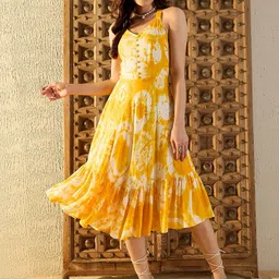 MABISH by Sonal Jain Floral Print A-Line Midi Dress-image-99
