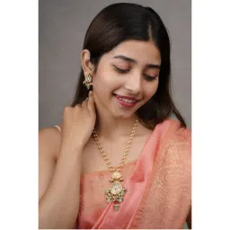 AARSEE OFFICIAL 22Kt Gold-Plated Exquisite Kundan Necklace With Earrings-picture-23