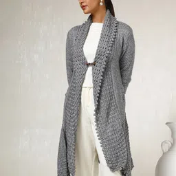 Soch Self Design Longline Acrylic Open Front Shrug image 5