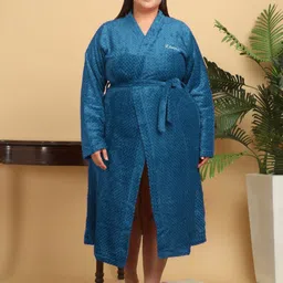 KLOTTHE Self Design Woolen Bath Robe With Belt-image-29