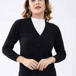 Monte Carlo Women V-Neck Woollen Cardigan-picture-33