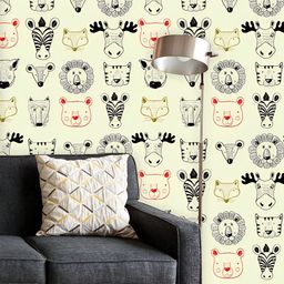 ArtzFolio Printed UV-Resistant Anti-Bacterial Hand-Drawn Forest Animals Peel & Stick Wallpaper-image-71