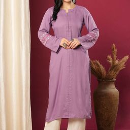 Anni Designer Notch Neck Flared Sleeves Straight Pakistani Kurta-image-60