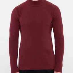 Trendyol Men Self Design High Neck Cotton Sweatshirt-image-34