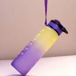 Bonhomie Yellow & Purple Colourblocked Water Bottle 1 L-image-29