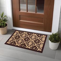 Aura Brown & Black Jacquard-Designed Anti-Skid Doormat-image-99