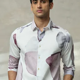 Mufti Men Slim Fit Spread Collar Abstract Printed Cotton Casual Shirt-image-86