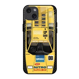 QRIOH Yellow Racing Car Printed iPhone 15 Plus Back Case-picture-45