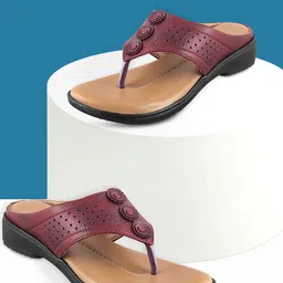 HUNYZA FOOTWEAR Women Open Toe Flats with Laser Cuts-13