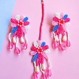 Sangria Gold-Plated Stone-Studded & Beaded Jewellery Set-image-65