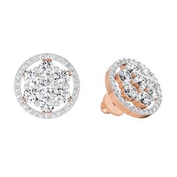 Sparkles Lab Grown Diamond 1.78 Carat Round Halo Cluster Stud Earrings for Women-image-99