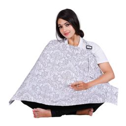Lulamom Floral Printed Extra Wide Feeding & Nursing Cover - Grey-picture-10