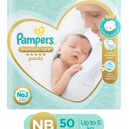 Pampers Premium Care Pants, New Born, Extra Small size baby diapers  (NB,XS), 50 count, Softest ever Pampers-picture-24
