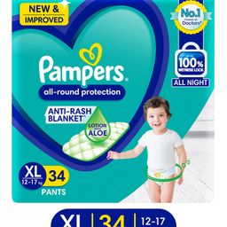 Pampers All round Protection Pants, Extra Large size baby diapers (XL) 34 Count, Lotion with Aloe Vera-image-70