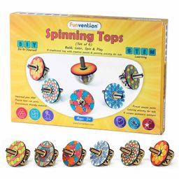 Funvention Spinning Tops & Coloring Activity Multicolor - 6 Pieces-19