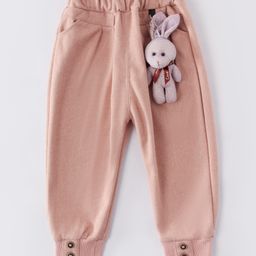 Kookie Kids Full Length Lounge Pant with Bunny Applique - Pink-image-19