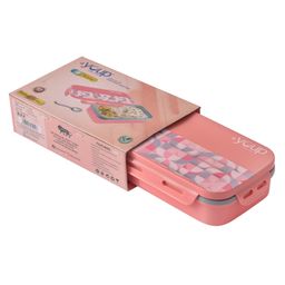 Youp Stainless Steel Lunch Box With Spoon  Pink - 500 ml-18
