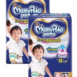 MamyPoko Extra Absorb Pant Style Diapers XXL - 7 Pieces - (Pack of 2)-image-83