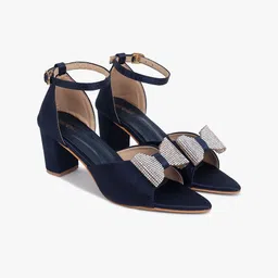 Justin Whyte Women Block Embellished Ankle Loop Sandals With Bows image 3