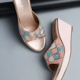 V-WALK Colourblocked Party Platform Sandals-46