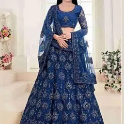 F Plus Fashion Net Semi-Stitched Lehenga Choli-image-75