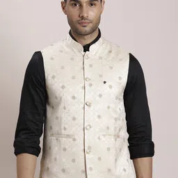 Turtle Men Slim Fit Self Design Nehru Jackets-10